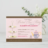 Charming Bridal Tea Party Invitation (pink) (Standing Front)