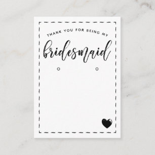 Charming´Bridesmaid Thank You Earring Display Enclosure Card
