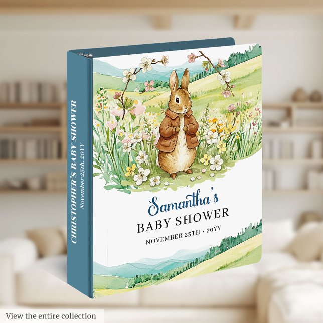 Charming Bunny Baby Shower Memory Album Keepsake 3 Ring Binder (Charming Bunny Baby Shower Memory Album Keepsake)