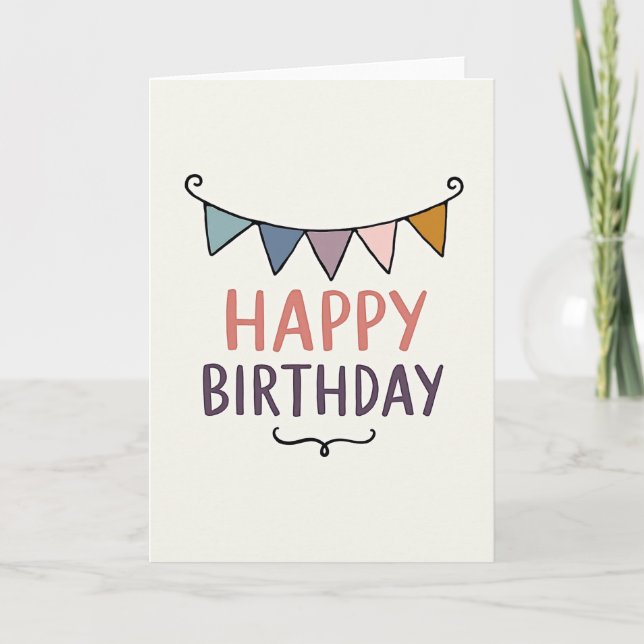 Charming Bunting Birthday Card (Front)
