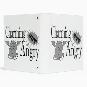Charming but angry little devil cat funny quote 3 ring binder