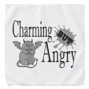 Charming but angry little devil cat funny quote bandana