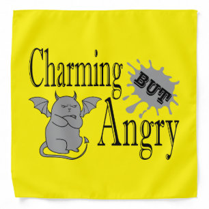 Charming but angry little devil cat funny quote bandana