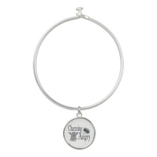 Charming but angry little devil cat funny quote bangle bracelet