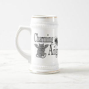 Charming but angry little devil cat funny quote beer stein