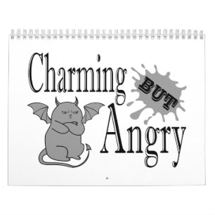 Charming but angry little devil cat funny quote calendar