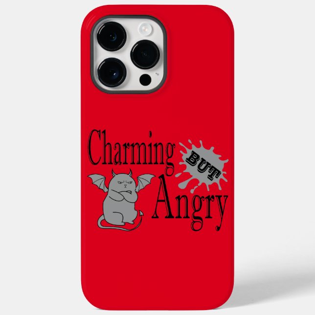 Charming but angry little devil cat funny quote Case-Mate iPhone case (Back)