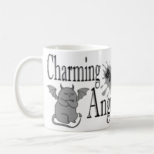 Charming but angry little devil cat funny quote coffee mug