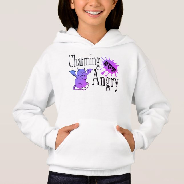 Charming but angry little devil cat funny quote hoodie
