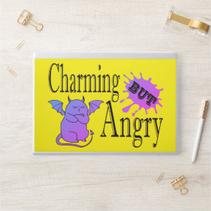 Charming but angry little devil cat funny quote HP laptop skin