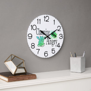 Charming but angry little devil cat funny quote large clock