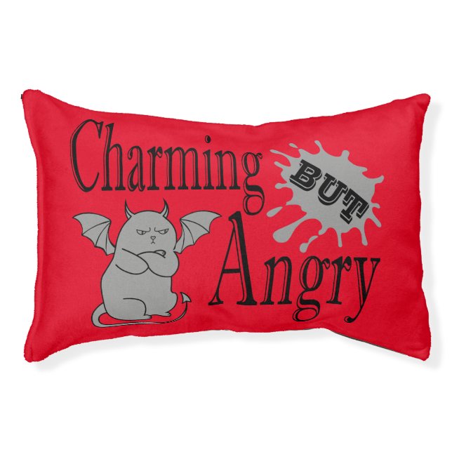 Charming but angry little devil cat funny quote pet bed (Front)