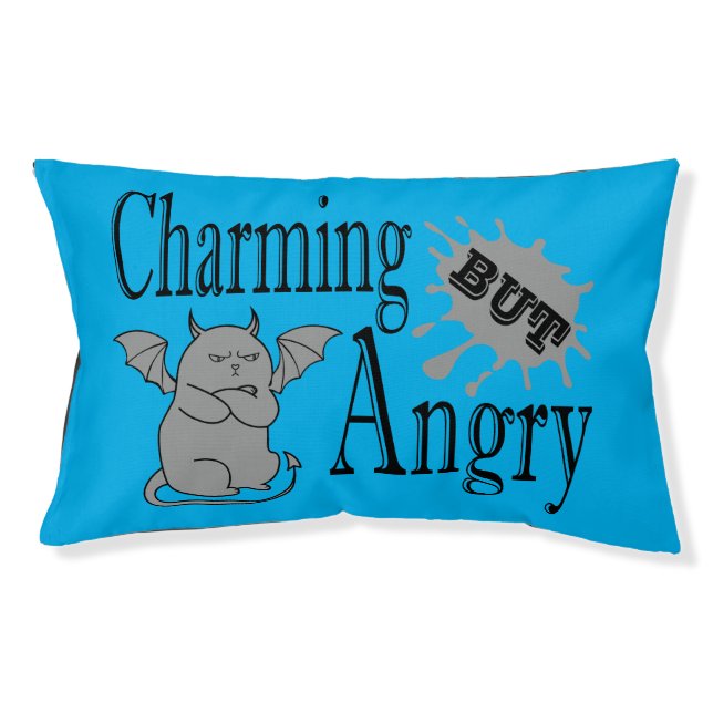 Charming but angry little devil cat funny quote pet bed (Front)