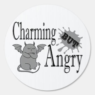 Charming but angry little devil cat funny quote sign