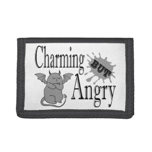 Charming but angry little devil cat funny quote tri-fold wallet