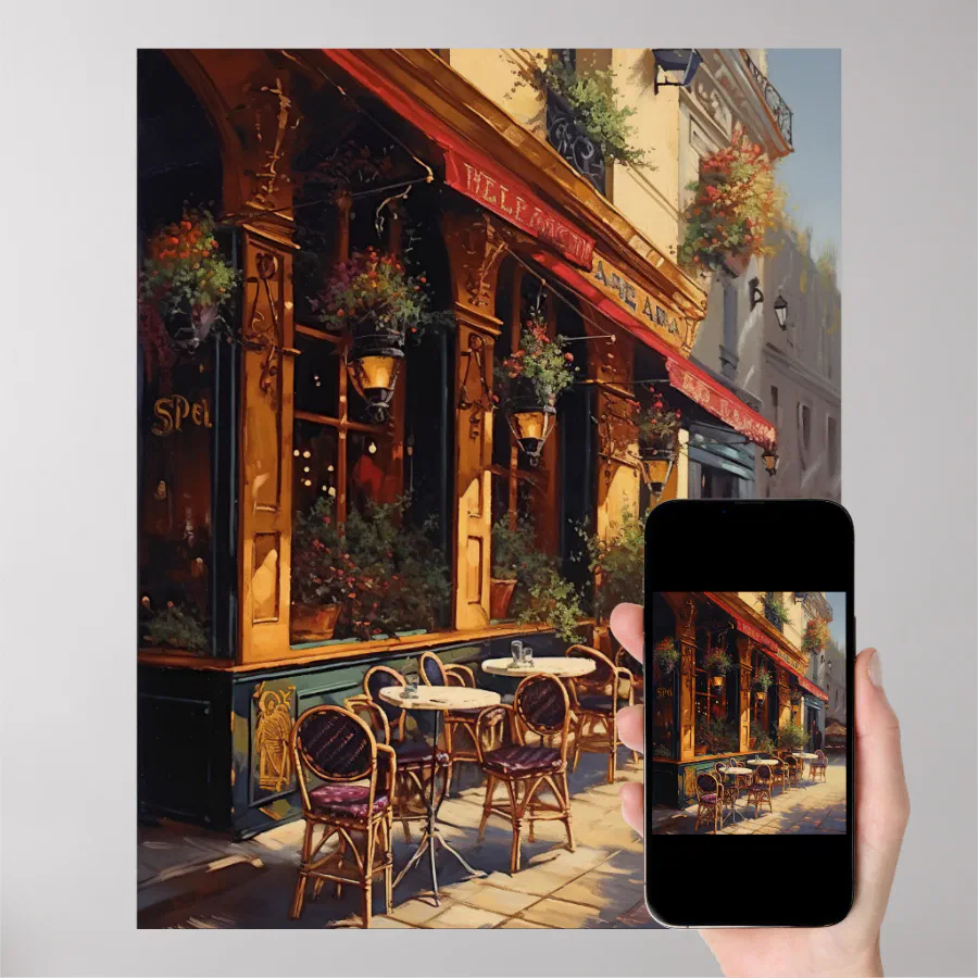 Charming Cafe Bistro on a Paris sunny day Poster (Downloadable)