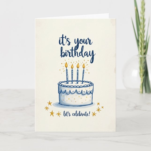 Charming Cake Birthday Card (Front)