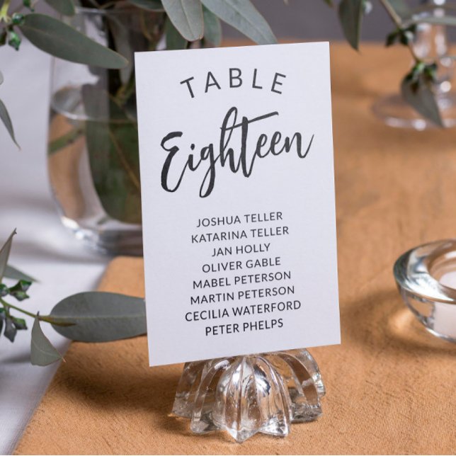 Charming Calligraphy Table Number Guest Names (Creator Uploaded)