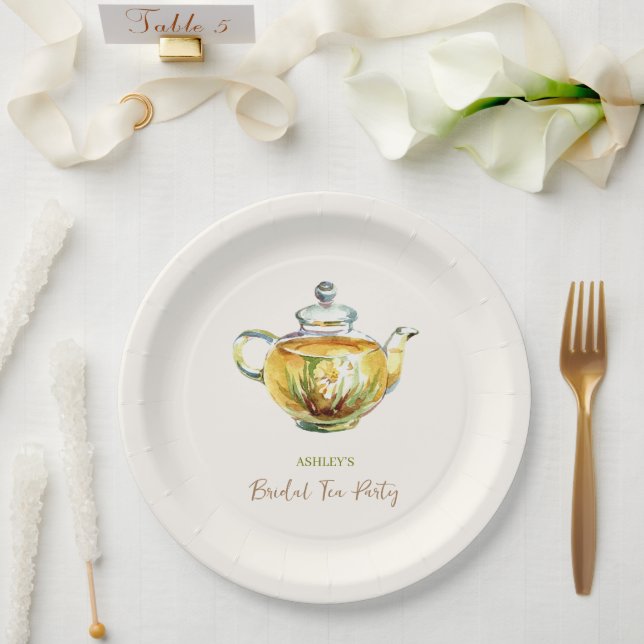 CHARMING Camomile Bridal Tea Party Paper Plates (Wedding)