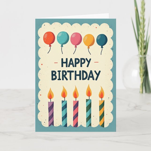 Charming Candle Birthday Card (Front)