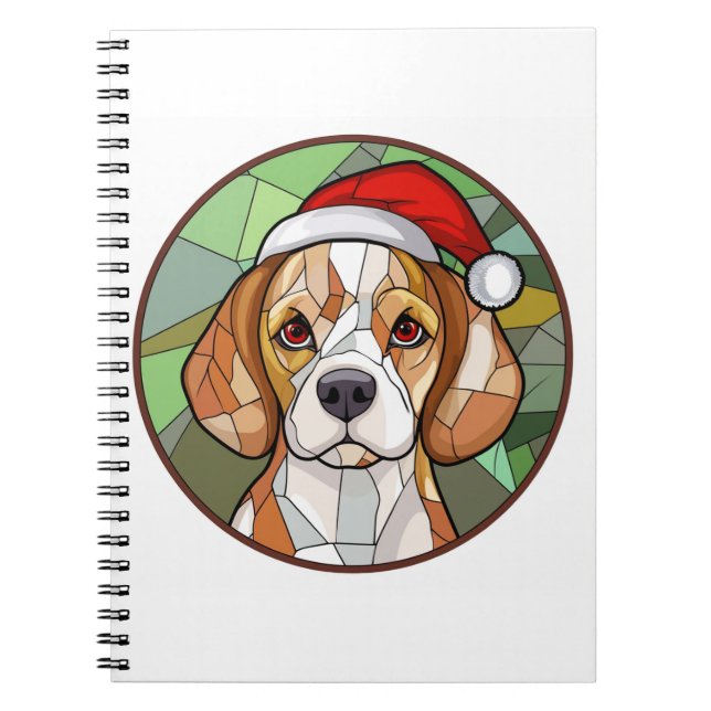 Charming Canine Cheer: Beagle themed Christmas Notebook (Front)