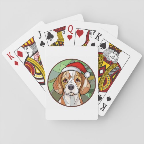 Charming Canine Cheer Beagle themed Christmas Playing Cards