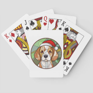 Charming Canine Cheer: Beagle themed Christmas Poker Cards
