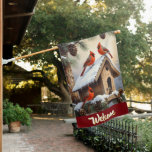 Charming Cardinal Birdhouse Welcome Yard Flag