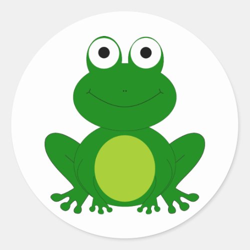 Charming cartoon frog classic round sticker