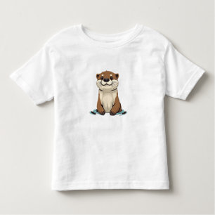Charming Cartoon Otter Toddler T-shirt