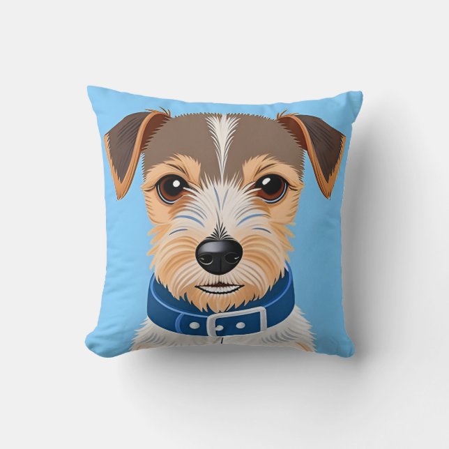 Charming Cartoon-Style Small Dog Pet Lover Gift Throw Pillow (Front)