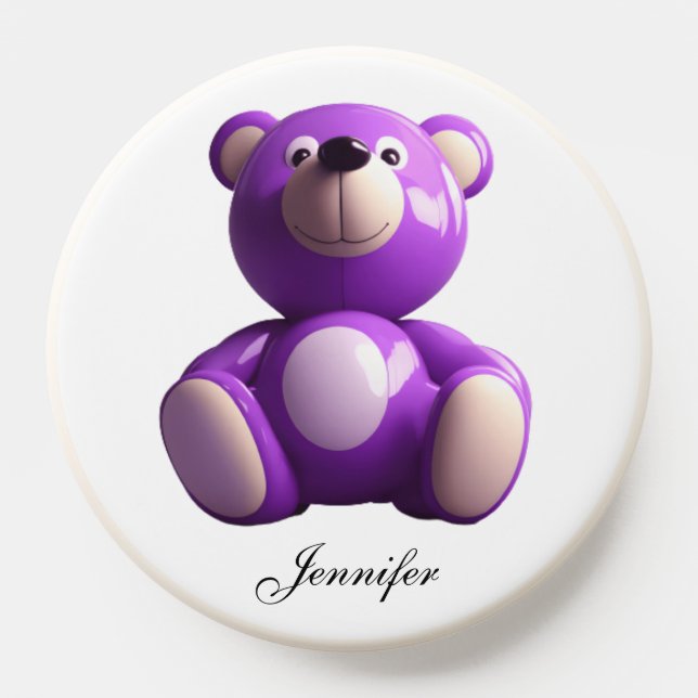 Charming Cartoon Violet Bear  PopSocket (Popsocket)