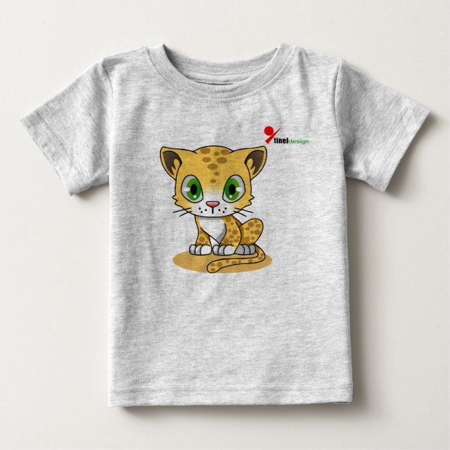 Charming Cat Baby T-Shirt | Leopard Print Toddler  (Front)
