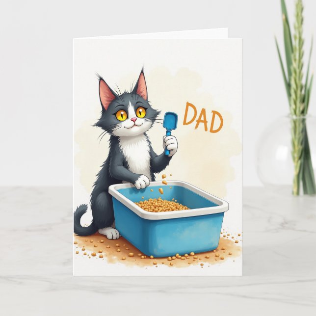Charming Cat Dad Tribute Card (Front)