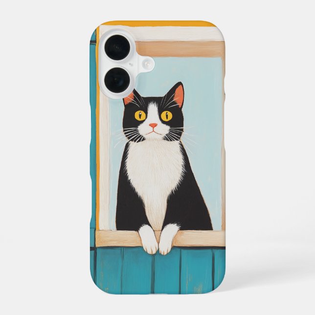 Charming Cat in Window Iphone Case (Back)