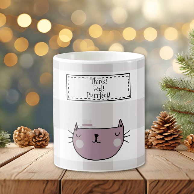 Charming Cat Lover's Purrfect Buffalo plaid Coffee Mug (Creator Uploaded)