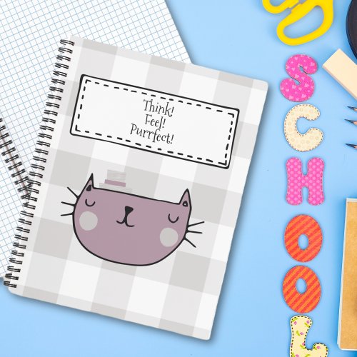 Charming Cat Lovers Purrfect Buffalo plaid Notebook