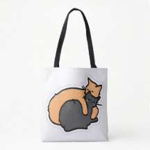 Charming Cat Nap Tote Bag - Orange Tabby and Black