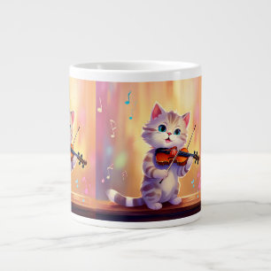 Charming Cat Playing Violin Mug - A Melody of Deli
