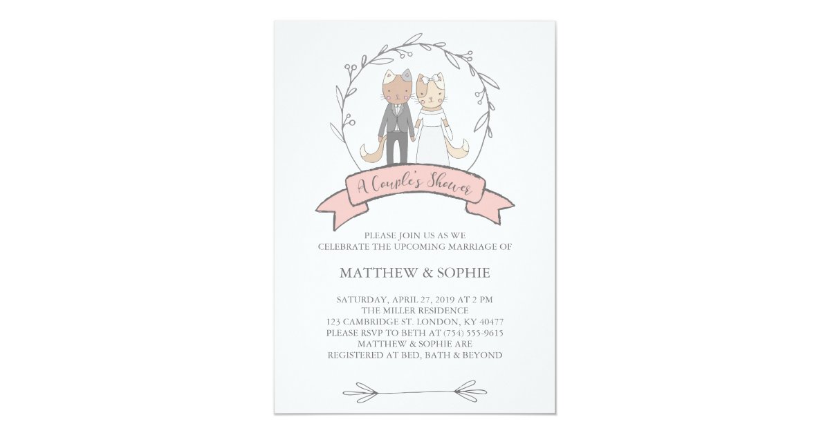Charming Cats A Couple Shower Invitation
