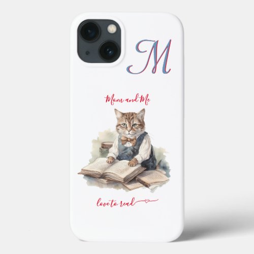 Charming Cats Mom Monogram Love to Read Case_Mate iPhone 13 Case