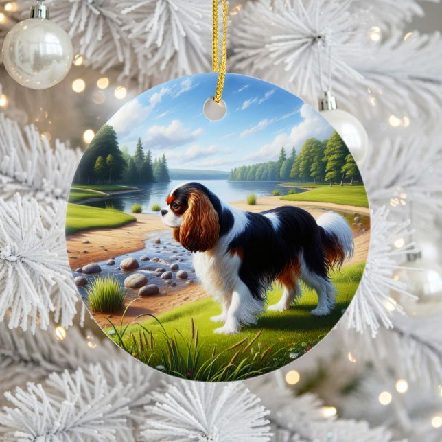Charming Cavalier King Charles Spaniel Keepsake Ceramic Ornament (Creator Uploaded)