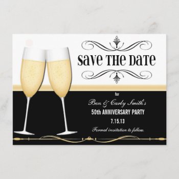 Charming Champagne Save The Date Invitation by PetitePaperie at Zazzle