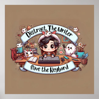 Charming Chaos: The Writer's Whimsical Woes Poster