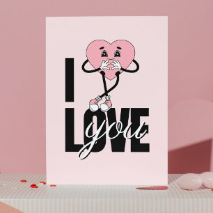 Charming Character Heart Valentine's Postcard