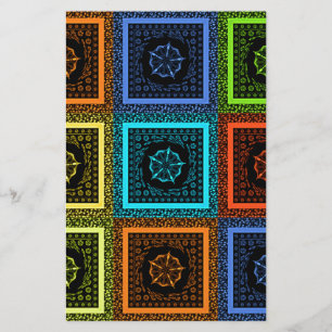 Charming Checkered Multicolored Pattern Art Design Stationery