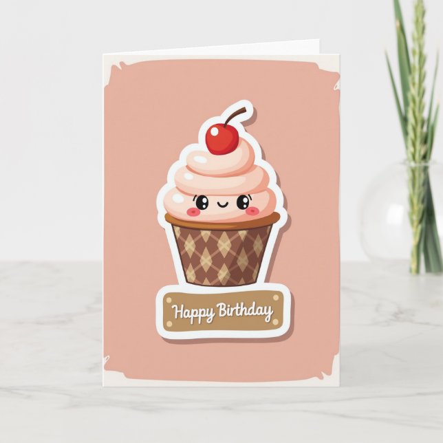 Charming Cherry Birthday Card (Front)