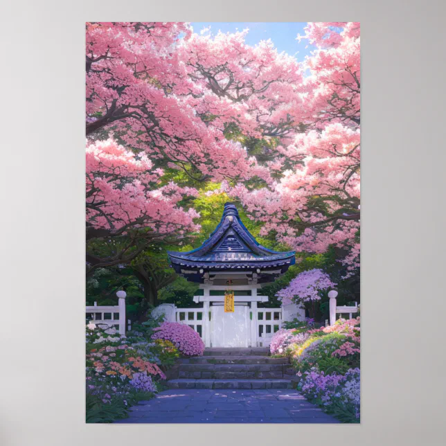 Charming Cherry Blossom Oasis Poster | Zazzle