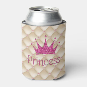 Charming Chic Pearls ,Tiara, Princess,Glittery Can Cooler