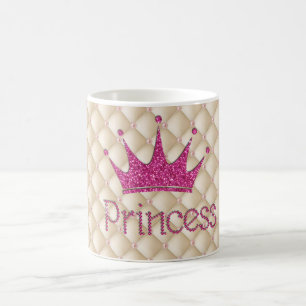 Charming Chic Pearls ,Tiara, Princess,Glittery Coffee Mug